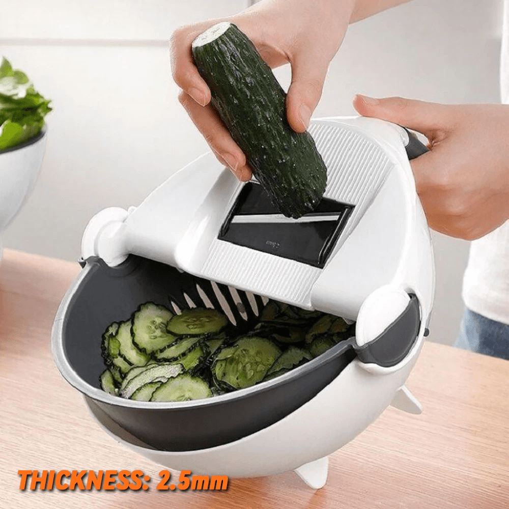 6 In 1 Multifunctional Grater Silk Strip Grater Corrugated Slicer Potato Masher Manual Drain Basket - Qifaya