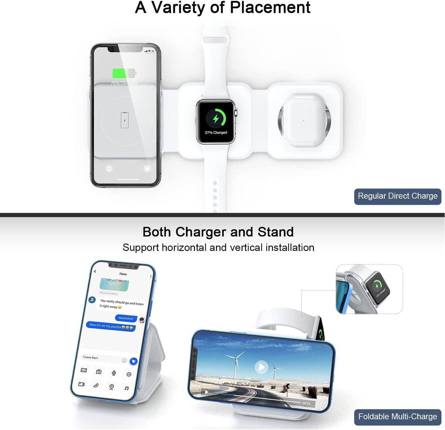 3 - in - 1 Wireless Charging Pad - Qifaya