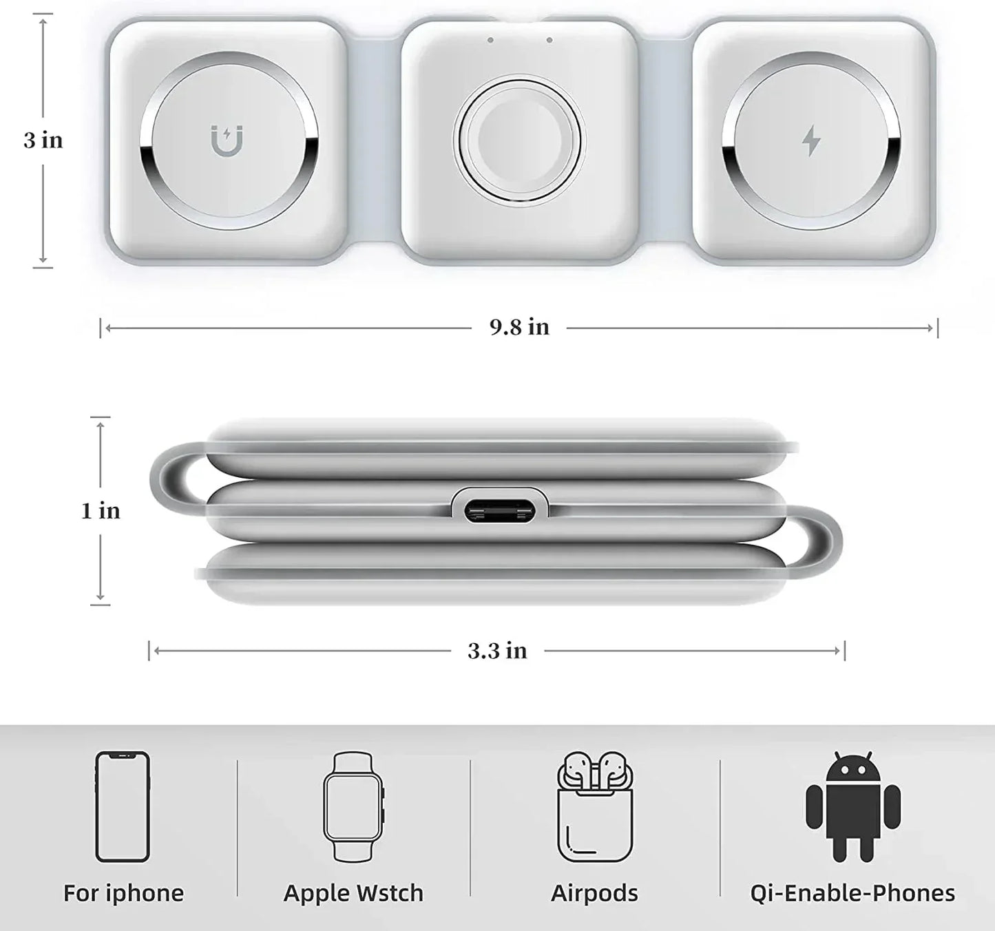 3 - in - 1 Wireless Charging Pad - Qifaya