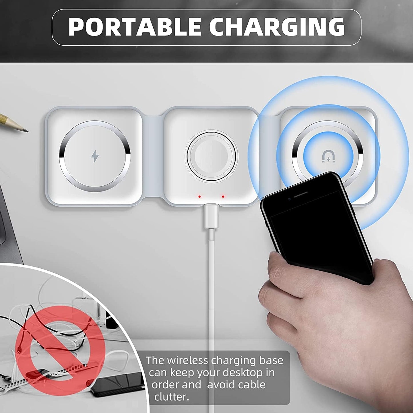 3 - in - 1 Wireless Charging Pad - Qifaya