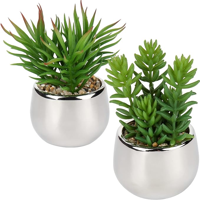 Artificial Silver Pot Plant - Qifaya
