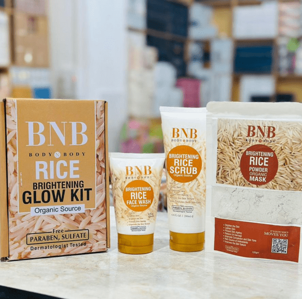 BNB 3 in 1 Rice Extract & Glow Kit - Qifaya