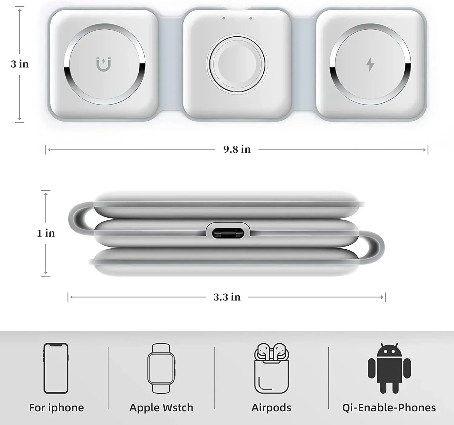 3 - in - 1 Wireless Charging Pad - Qifaya