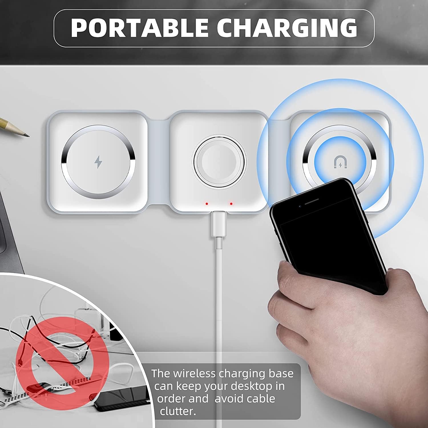 3 - in - 1 Wireless Charging Pad - Qifaya