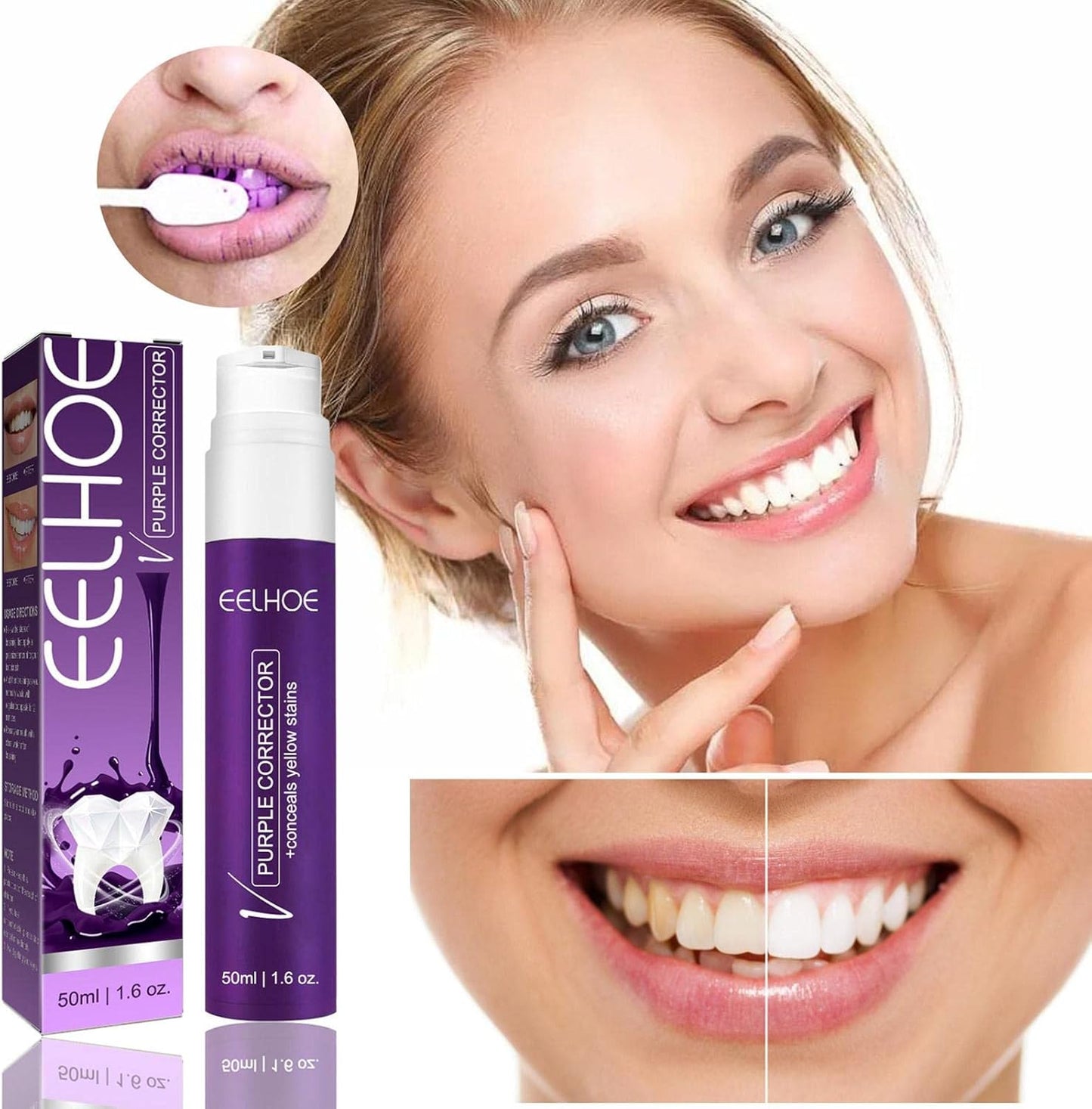Purple Whitening Toothpaste | Bright Smile & Stain Remover - Qifaya