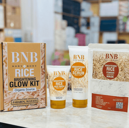 BNB 3 in 1 Rice Extract & Glow Kit - Qifaya